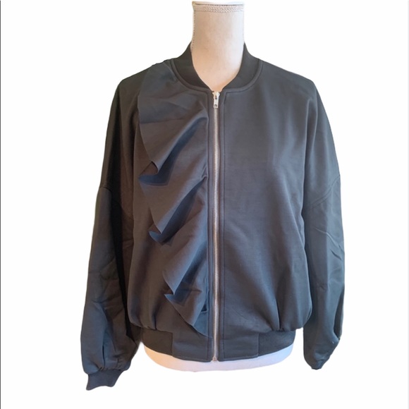 NWT Few Moda x Revolve Ruffle Bomber Jacket - Picture 1 of 6